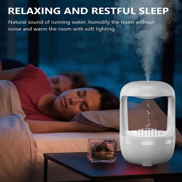 Cool Mist Humidifiers for Bedroom with Cute Water Drops & Light Effects, Small Room Air Diffuser for Baby, Home, Office - Image 1