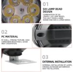 2PCS Work Lights 6 LED Motorcycle Headlight Spot Light Waterproof Super Bright Auxiliary Scooters Universal 12v Led Bar - Image 4