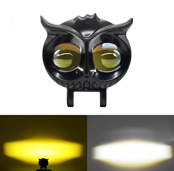 OWL Shape Fog Yellow-White & Flash light Low & High Beam Owl Plastic Body Spot Light for All Cars And Bikes 9V-60V 40W - Image 2