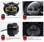 OWL Shape Fog Yellow-White & Flash light Low & High Beam Owl Plastic Body Spot Light for All Cars And Bikes 9V-60V 40W - Image 4