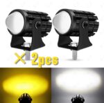 2 pcs Mini drive fog light with ( 3 point ) gift fog light for all bikes With Yellow & white colour . For Bike ,Car , Jeep .