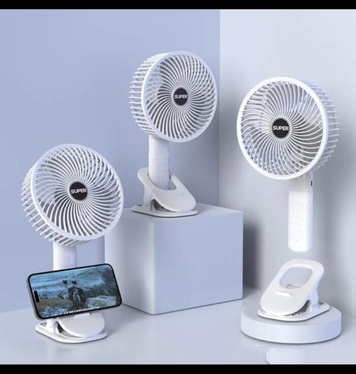 New portable 3 gears rechargeable desktop fan low noise air cooling handheld clipped circulator table fan Clip Fan USB Rechargeable Desk Fan with Sturdy Clamp, Quiet Operation, Strong Airflow with 360° Rotation for Home, Stroller, Office, Outdoor - Image 1