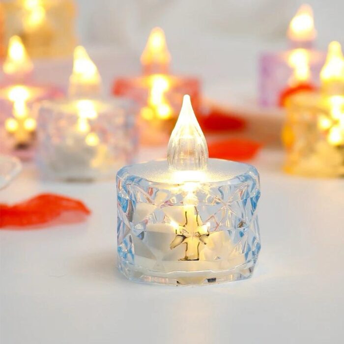 Pack of 12 Warm White Flameless Led Tealight Candle Decorative Battery Operated Tea Lights - Image 4