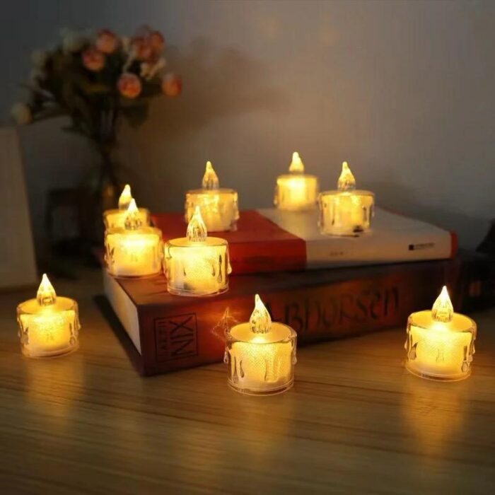 Pack of 12 Warm White Flameless Led Tealight Candle Decorative Battery Operated Tea Lights - Image 6