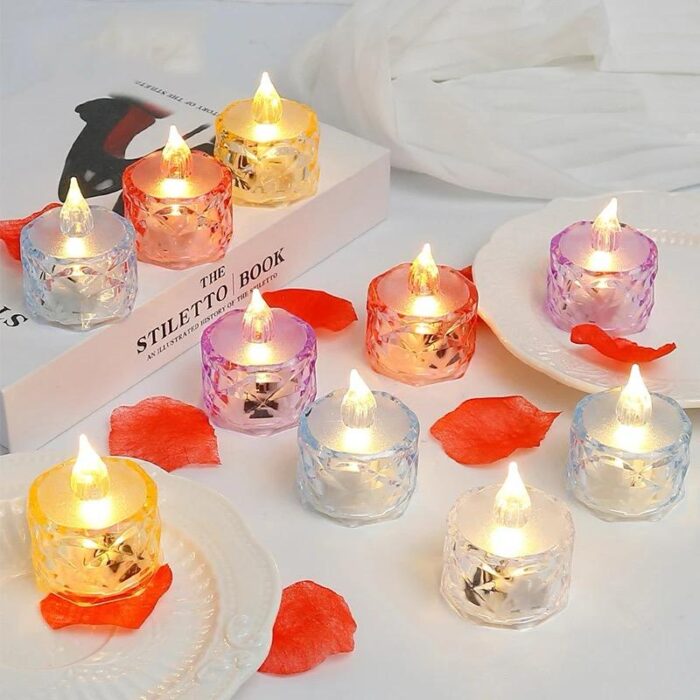 Pack of 12 Warm White Flameless Led Tealight Candle Decorative Battery Operated Tea Lights - Image 9