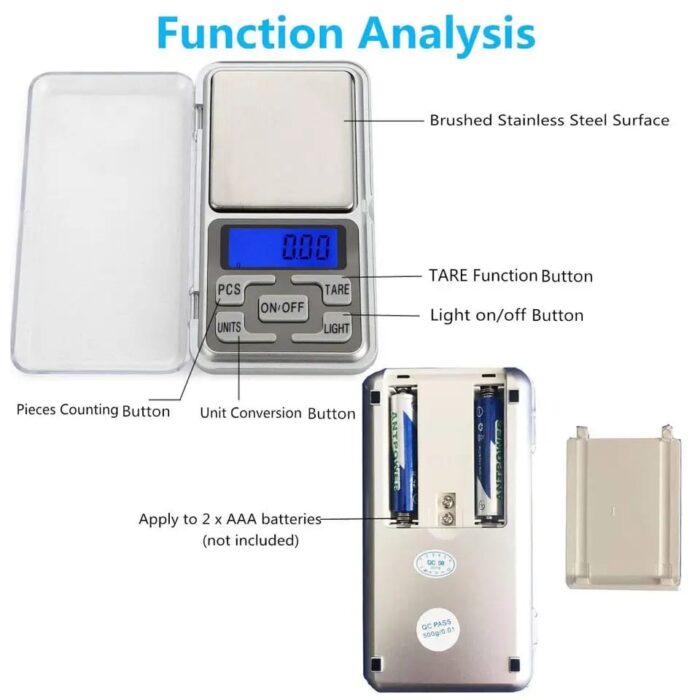Mini Electronic Scales High Precision Pocket Digital Scale for Gold Sterling Jewelry Balance Gram For Kitchen Scale 500gx0.1g - Image 6