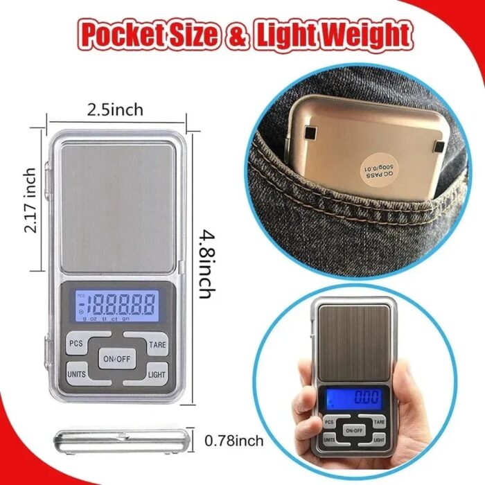 Mini Electronic Scales High Precision Pocket Digital Scale for Gold Sterling Jewelry Balance Gram For Kitchen Scale 500gx0.1g - Image 13
