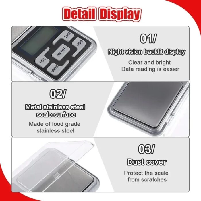 Mini Electronic Scales High Precision Pocket Digital Scale for Gold Sterling Jewelry Balance Gram For Kitchen Scale 500gx0.1g - Image 14