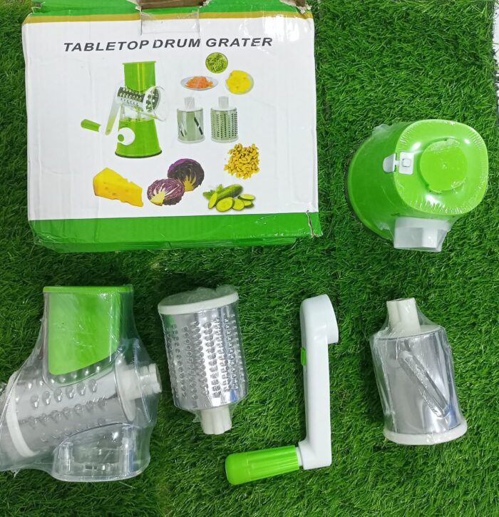 (NW00047) 2 in 1 Multifunctional Manual Vegetable TABLE TOP DRUM  Cutter Slicer(random color ) - Image 2