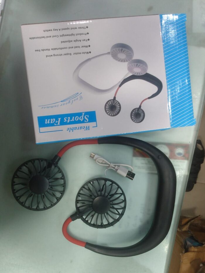 Hands Free Mini Neck Band | Usb Rechargeable Fan, 3 Mode (Random Colors) - Image 2