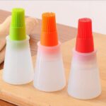Portable Silicone Oil Bottle with Brush | Grill Oil Brushes for Kitchen Baking BBQ Tool Kitchen Tools for BBQ (Random color) - Image 2