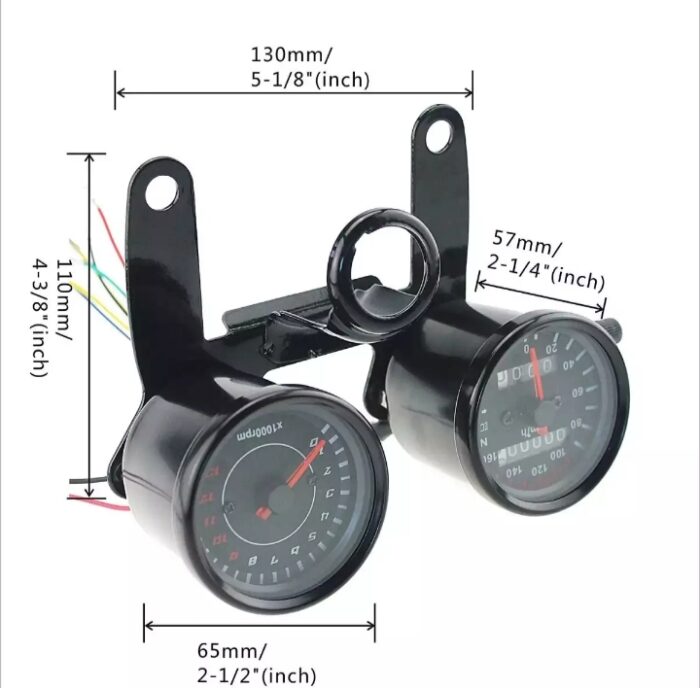 Cafe racer style double meter imported product for motorcycle (Color black) - Image 4
