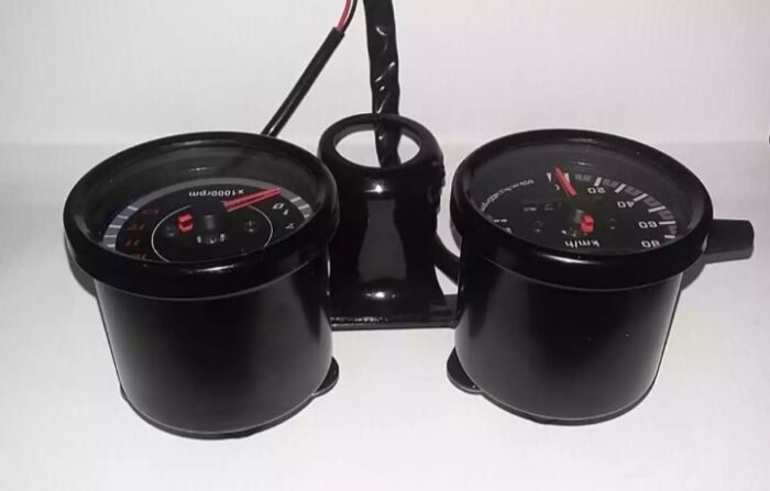 Cafe racer style double meter imported product for motorcycle (Color black) - Image 3