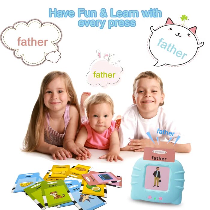 Talking flash cards Preschool learning toys Early Educational Toys English Learn to talk Learn words Learn English Learn(random color ) - Image 9