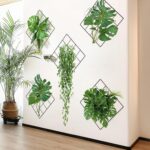 3D Green Plant Wall Sticker, 3D Effect Tropical Vivid Green Plants Wall Stickers for Living Room, Bedroom (Random Design) - Image 2