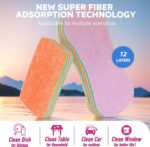 12-Layer Tearable Rainbow Rag, Reusable Dual Sided Dish Sponge, Rainbow Scrub Sponge, Multi-Purpose Cleaning Rag for Cars, Glass, Furniture (Random color) - Image 9