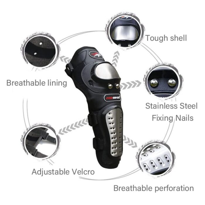 Motorcycle Elbow Pads for Men Stainless Steel Off-road Locomotive Protective Gear Anti-fall Riding Equipment (4 pcs) - Image 7