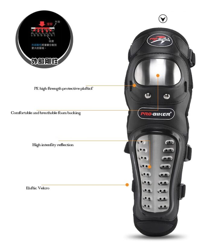 Motorcycle Elbow Pads for Men Stainless Steel Off-road Locomotive Protective Gear Anti-fall Riding Equipment (4 pcs) - Image 9