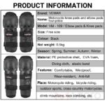 4 pcs Breathable Motorcycle Knee Elbow Pads, Motocross Elbow Pads, Windproof Motorbike Protective Gear, Anti-collision, Anti-fall, New - Image 2