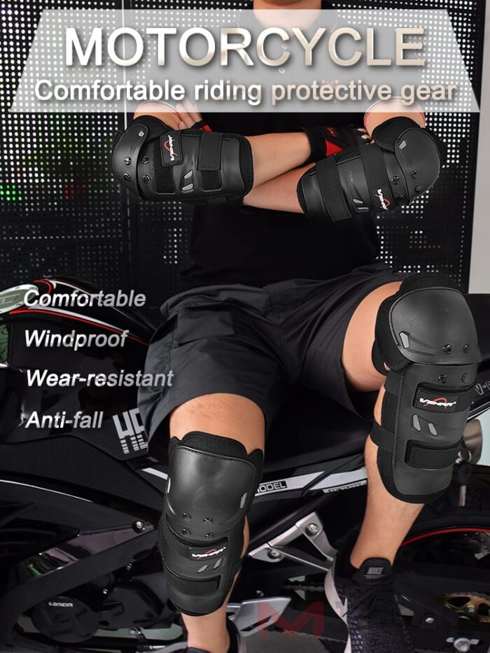 4 pcs Breathable Motorcycle Knee Elbow Pads, Motocross Elbow Pads, Windproof Motorbike Protective Gear, Anti-collision, Anti-fall, New - Image 9