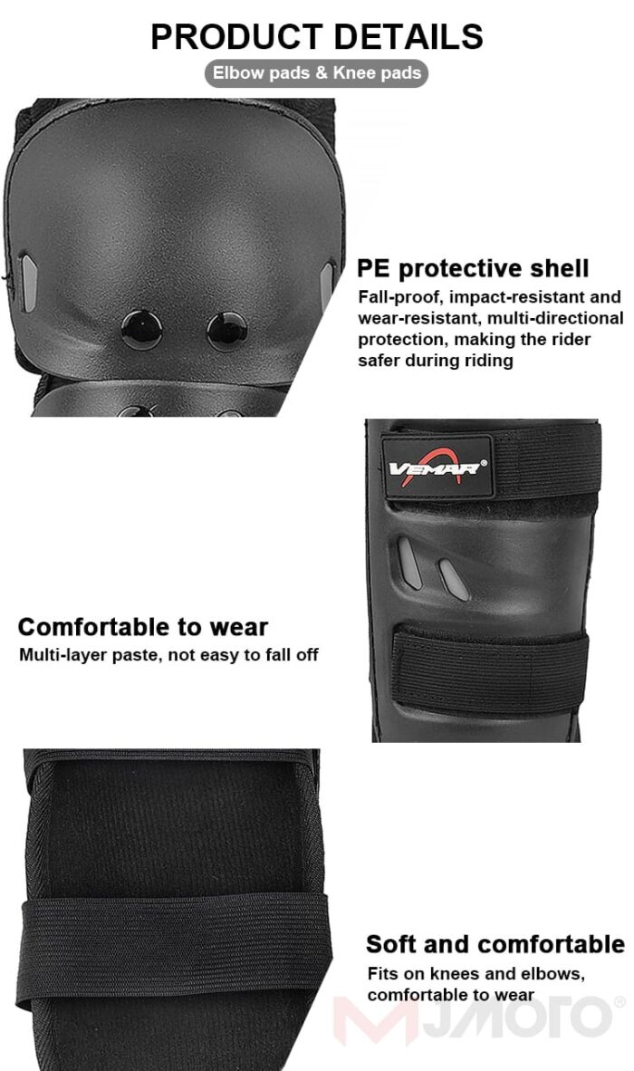 4 pcs Breathable Motorcycle Knee Elbow Pads, Motocross Elbow Pads, Windproof Motorbike Protective Gear, Anti-collision, Anti-fall, New - Image 14