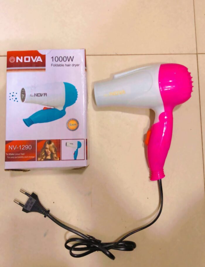 Nova Foldable Hair Dryer - NV 1290 (Random Color) - Image 2