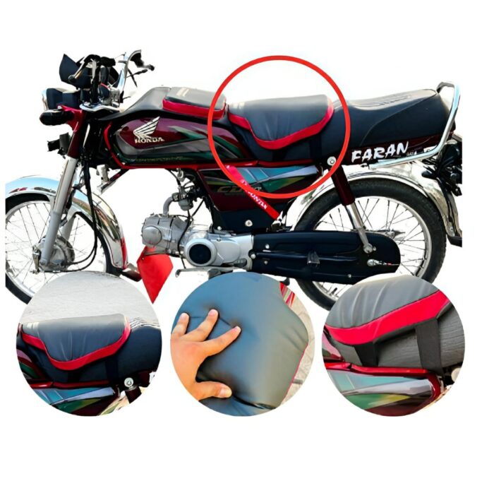 Best Bike Seat Cushion for Back Pain Red Black Waterproof Universal Relaxer Bike Seat Cushion and Motorcycle Seat Cover for all bikes( Red Black ) - Image 1