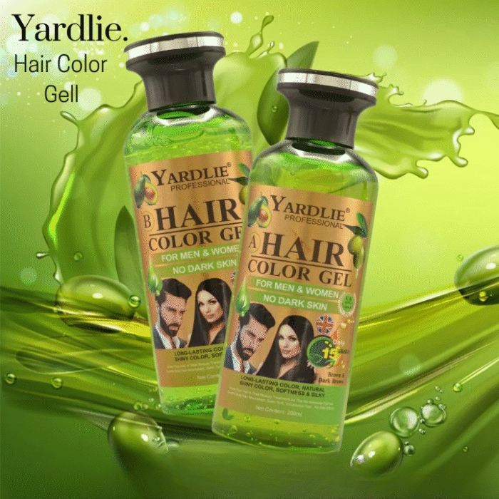 pack of 2 (200ml) Yardlie Hair Color Gel Black/dark brown - Image 1