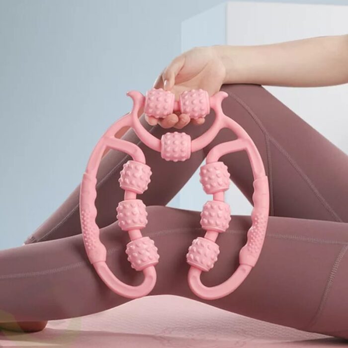 9 Wheels U Shape Points Massage Muscle Relax Roller Massager made in china (random color) - Image 1