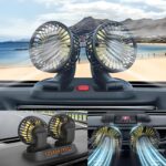 12v Car Dashboard cooling fan, dual head fan 360 degree rotation Fan for Cars - Image 2