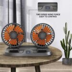12v Car Dashboard cooling fan, dual head fan 360 degree rotation Fan for Cars - Image 7