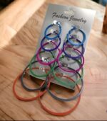 Trendy Plain Hoops, Pack Of 6 Multi Color - Image 2