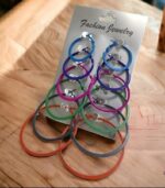 Trendy Plain Hoops, Pack Of 6 Multi Color - Image 4