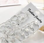 Plain Hoops, Pack Of 6 - Silver - Image 3