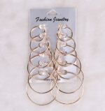 Plain Hoops, Pack Of 6 - Golden - Image 2