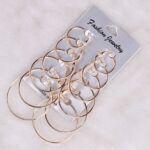 Plain Hoops, Pack Of 6 - Golden - Image 3