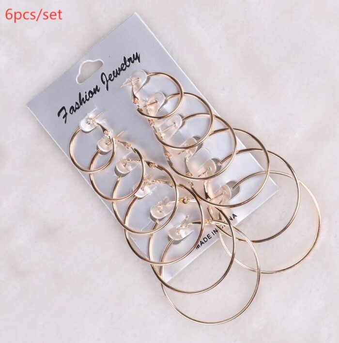 Plain Hoops, Pack Of 6 - Golden - Image 1