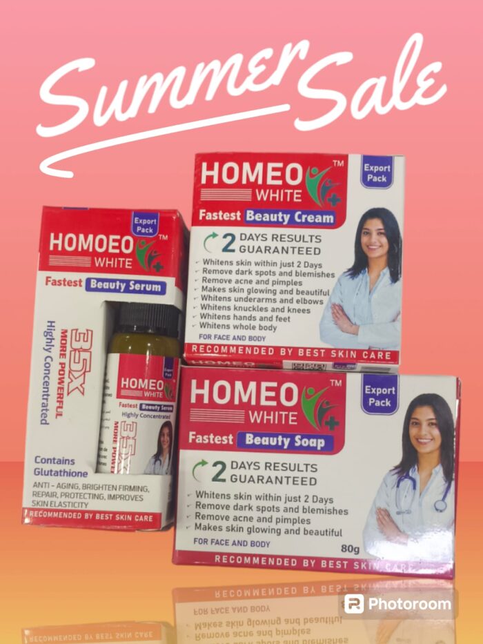 Homeo White Beauty Pack: Cream, Soap, and Serum for Radiant Skin - Image 2