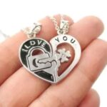 Set Of 2 Heart Design Couple's Pendant, ILY