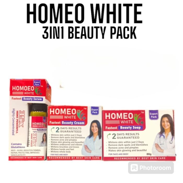 Homeo White Beauty Pack: Cream, Soap, and Serum for Radiant Skin - Image 1
