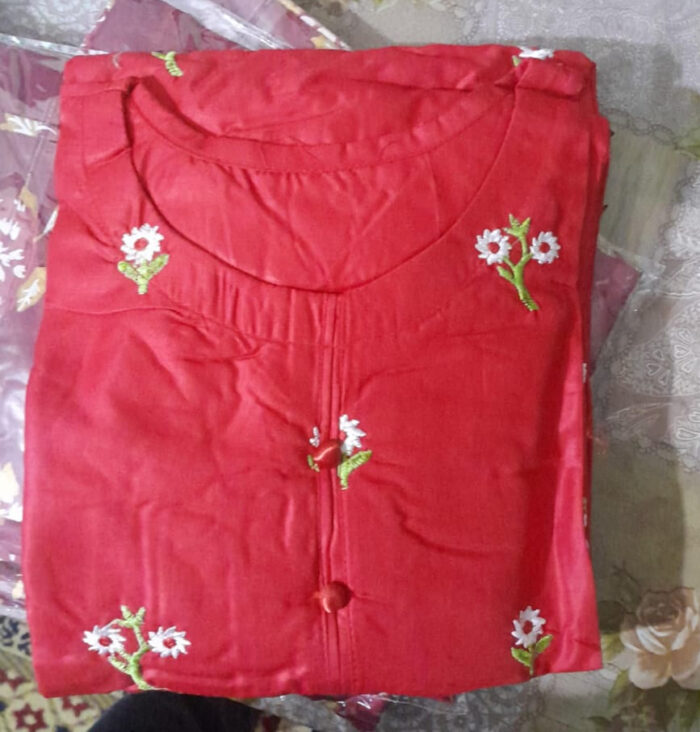 2 Pcs Petal Embroidery Stitched  suit Party Wear For Women - Image 2