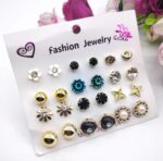 Trendy Artificial Stones Ear Studs - Blue Nug