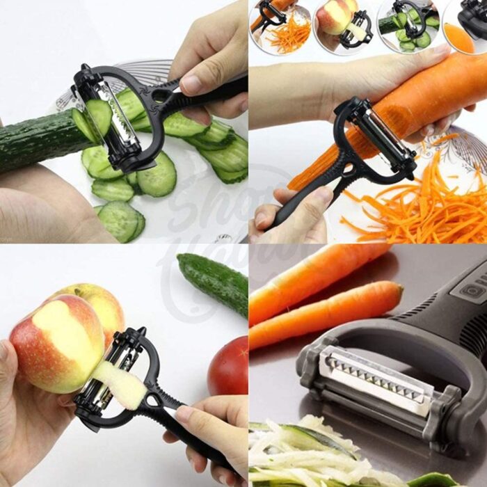 3 in 1 Fruit Vegetable Peeler Amazing 3 in 1 blade, just click and peel - Image 1