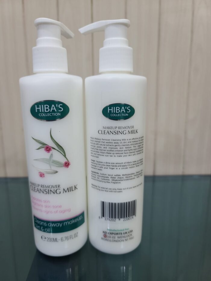 Hiba’s Collection Makeup Remover Cleansing Milk – 200ml - Image 1