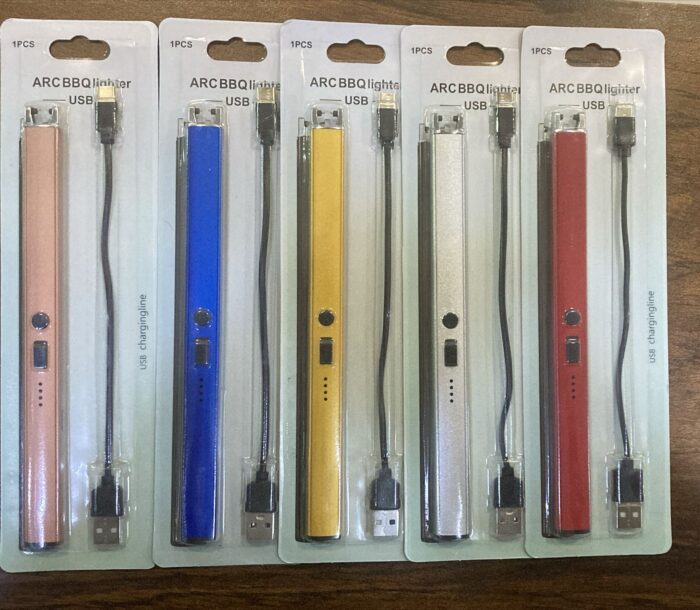 Gas Lighter  Long with New Slide Out Design  USB Gas Lighter Rechargeable with LED Display, Plasma Arc Lighter (Random color) - Image 5