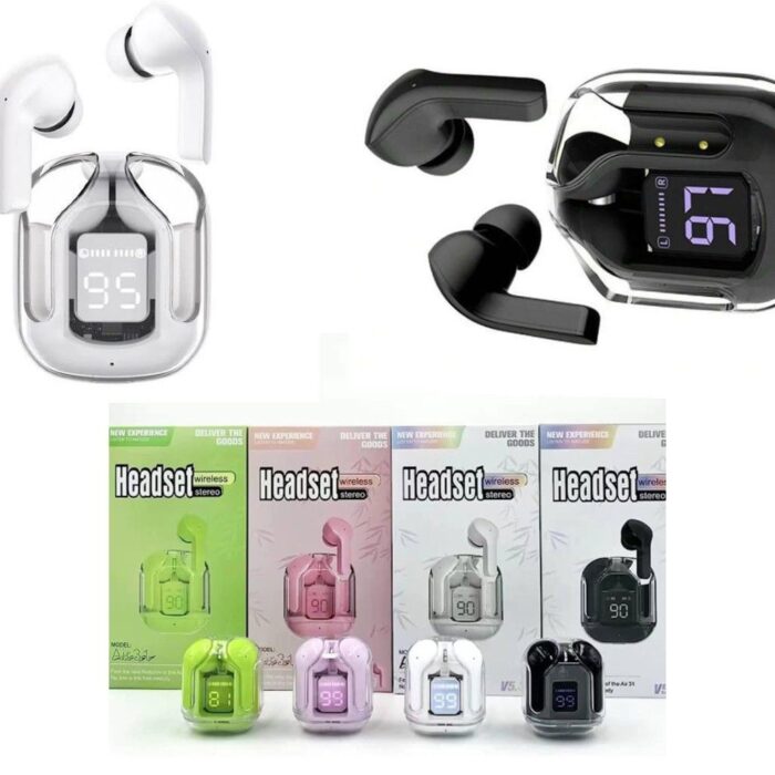 Air31 Earbuds Wireless Crystal Transparent body | Air 31 Bluetooth Ear Bud - (Without pouch) - Image 1