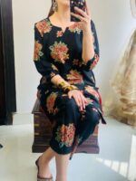 New Gulab 2 Pcs Linen Dress | Rose Print shirt and trouser for girls & Women - Image 7