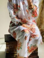 New Gulab 2 Pcs Linen Dress | Rose Print shirt and trouser for girls & Women - Image 10