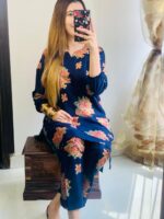 New Gulab 2 Pcs Linen Dress | Rose Print shirt and trouser for girls & Women - Image 13