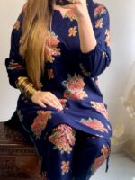 New Gulab 2 Pcs Linen Dress | Rose Print shirt and trouser for girls & Women - Image 12